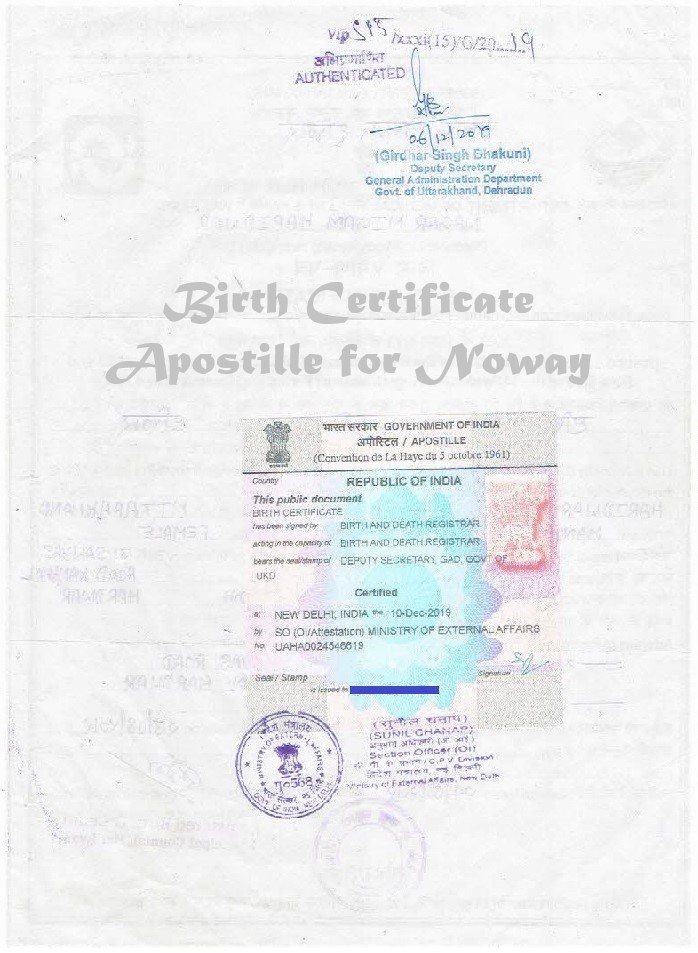 Birth Certificate Apostille in India