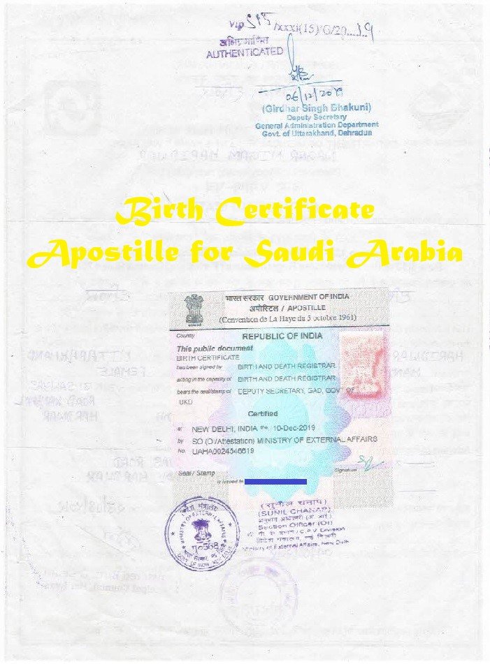 Birth Certificate Apostille in India