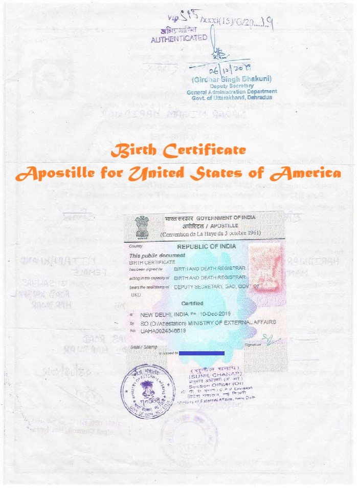 Birth Certificate Apostille in India