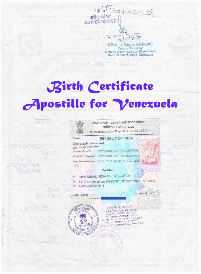 Birth Certificate Apostille in India