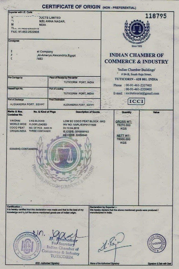 Certificate of Origin Attestation from Niger Embassy
