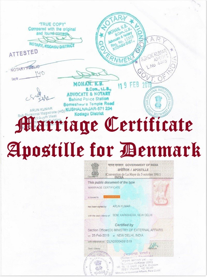 Marriage Certificate Apostille for Denmark in India