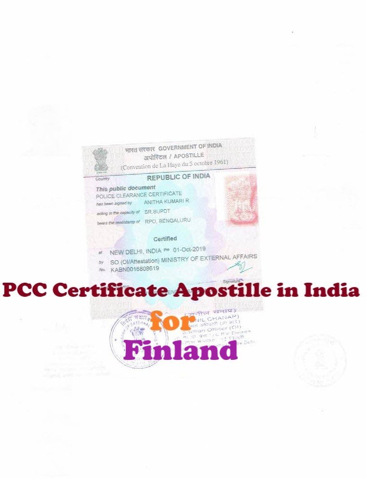 PCC Certificate Apostille for Finland in India