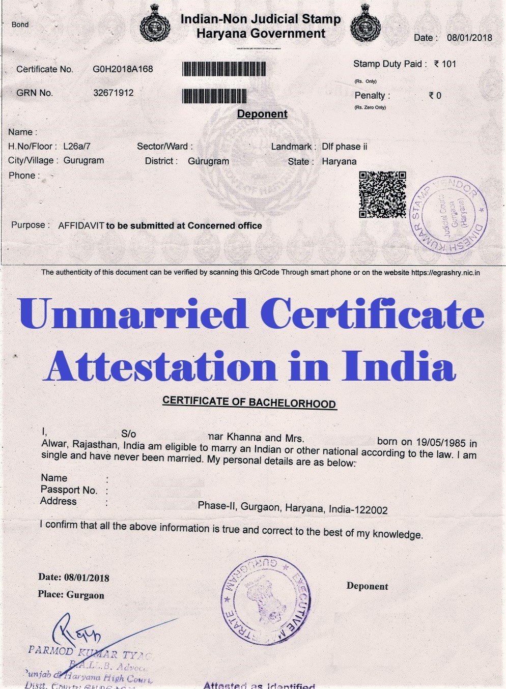 Unmarried Certificate Attestation from Tajikistan Embassy